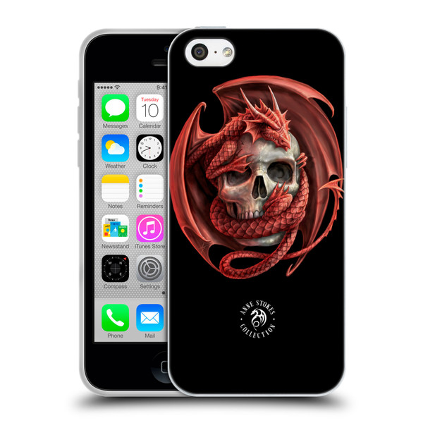 Anne Stokes Fire Tribal Dragon And Skull Soft Gel Case for Apple iPhone 5c