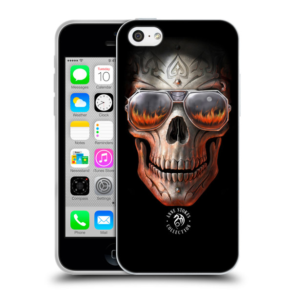 Anne Stokes Fire Tribal Skull Soft Gel Case for Apple iPhone 5c