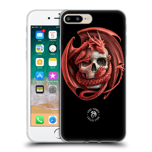 Anne Stokes Fire Tribal Dragon And Skull Soft Gel Case for Apple iPhone 7 Plus / iPhone 8 Plus