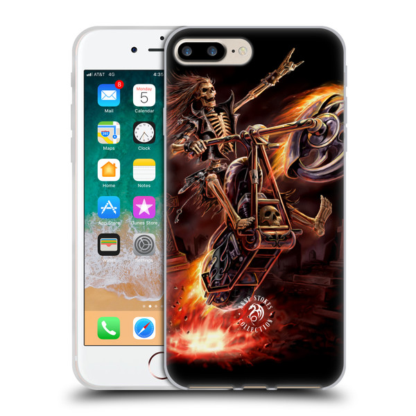 Anne Stokes Fire Tribal Hello Rider Poster Soft Gel Case for Apple iPhone 7 Plus / iPhone 8 Plus