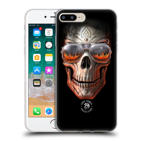 Anne Stokes Fire Tribal Skull Soft Gel Case for Apple iPhone 7 Plus / iPhone 8 Plus