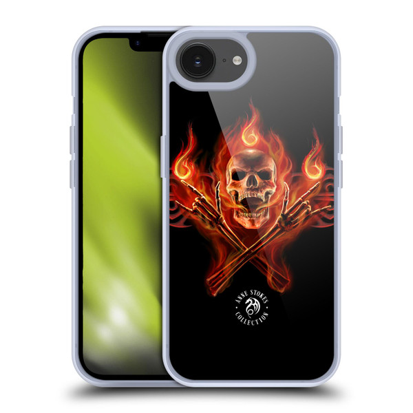 Anne Stokes Fire Tribal Hell Skull Soft Gel Case for Apple iPhone 16e