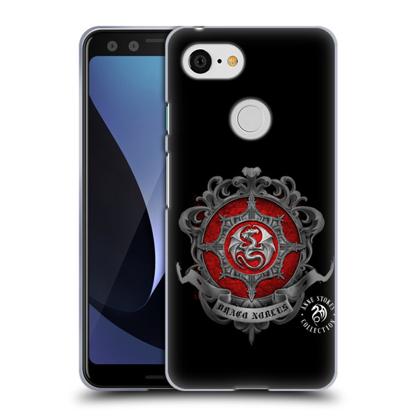 Anne Stokes Fire Tribal Dragon Crest Soft Gel Case for Google Pixel 3