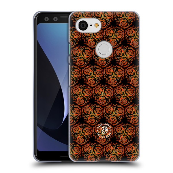 Anne Stokes Fire Tribal Triple Dragon Pattern Soft Gel Case for Google Pixel 3