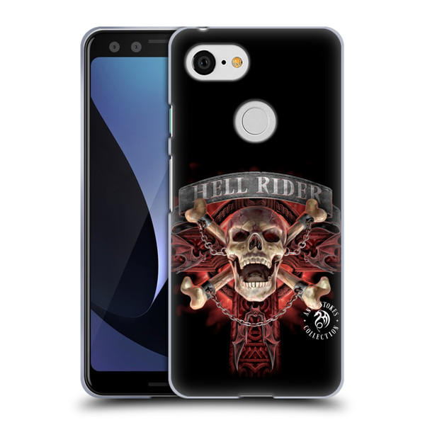 Anne Stokes Fire Tribal Hell Rider Soft Gel Case for Google Pixel 3