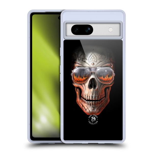Anne Stokes Fire Tribal Skull Soft Gel Case for Google Pixel 7a