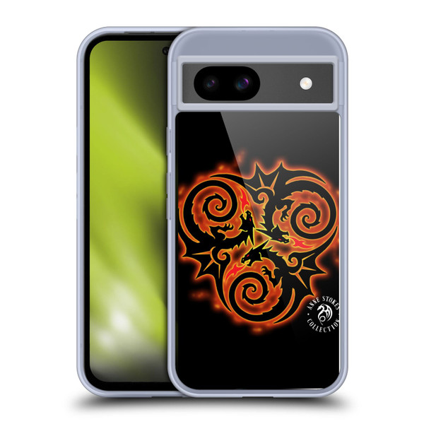 Anne Stokes Fire Tribal Triple Dragon Soft Gel Case for Google Pixel 8a