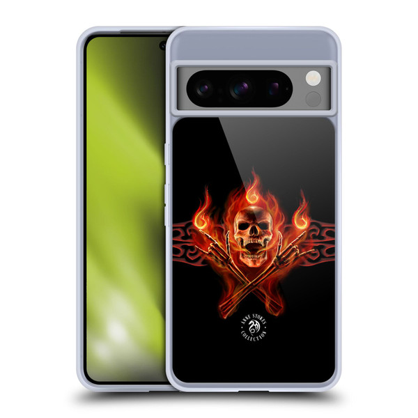 Anne Stokes Fire Tribal Hell Skull Soft Gel Case for Google Pixel 8 Pro