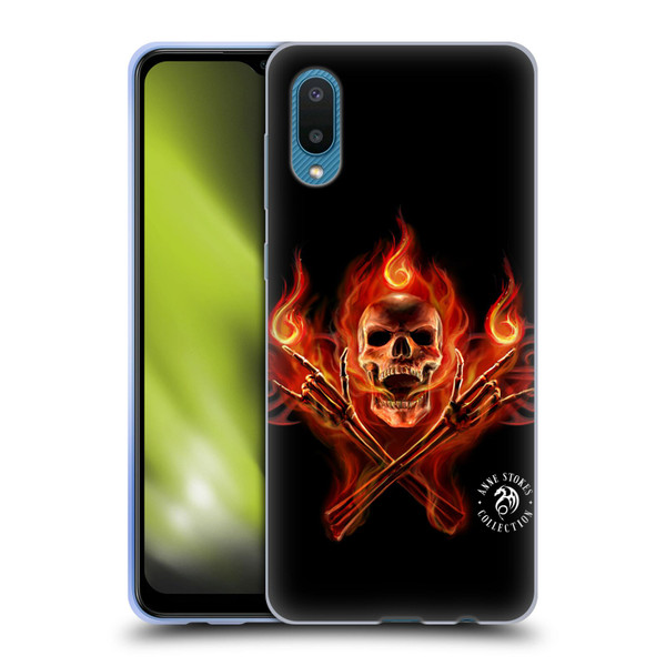 Anne Stokes Fire Tribal Hell Skull Soft Gel Case for Samsung Galaxy A02/M02 (2021)