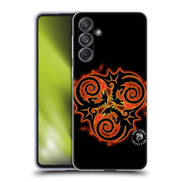 Anne Stokes Fire Tribal Triple Dragon Soft Gel Case for Samsung Galaxy M55 5G