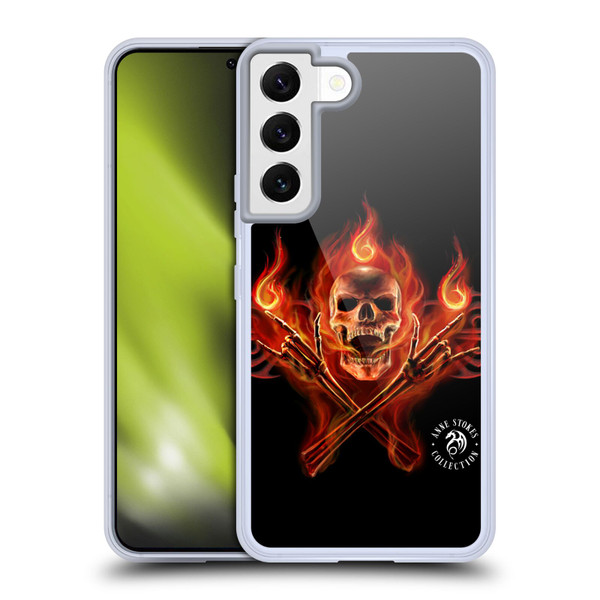 Anne Stokes Fire Tribal Hell Skull Soft Gel Case for Samsung Galaxy S22 5G