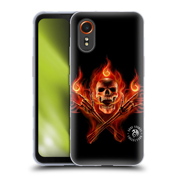 Anne Stokes Fire Tribal Hell Skull Soft Gel Case for Samsung Galaxy Xcover7 5G