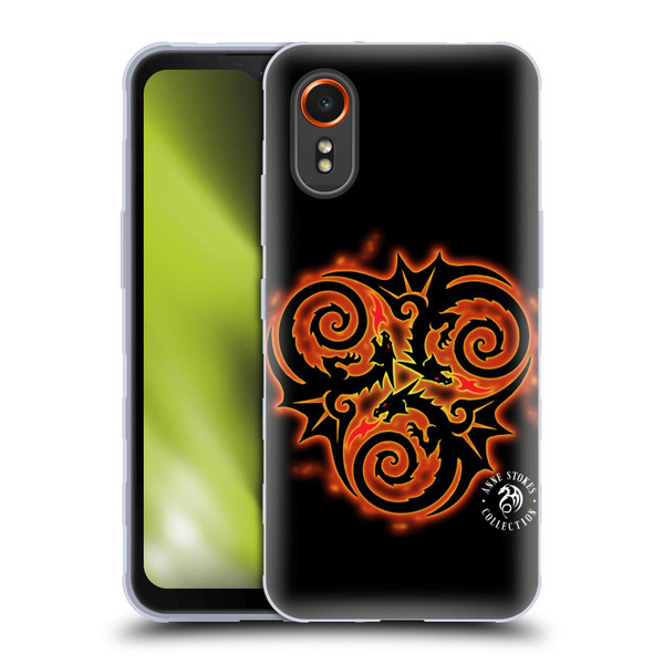 Anne Stokes Fire Tribal Triple Dragon Soft Gel Case for Samsung Galaxy Xcover7 5G
