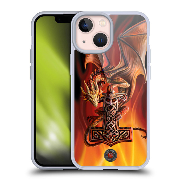 Anne Stokes Guardian Dragons God's Hammer Soft Gel Case for Apple iPhone 13 Mini