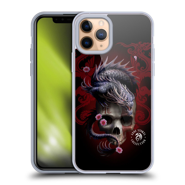 Anne Stokes Oriental Skull Red Dragon Swirls Soft Gel Case for Apple iPhone 11 Pro
