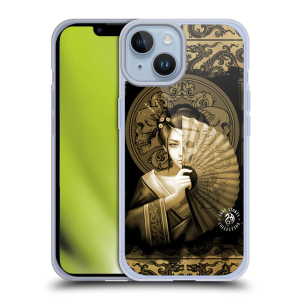 Anne Stokes Oriental Skull Geisha Sepia Soft Gel Case for Apple iPhone 14