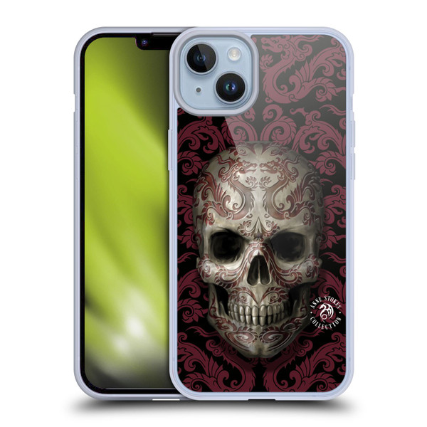 Anne Stokes Oriental Skull Dragon Swirl Pattern Soft Gel Case for Apple iPhone 14 Plus