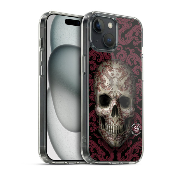 Anne Stokes Oriental Skull Dragon Swirl Pattern Soft Gel Case for Apple iPhone 15 & MagSafe