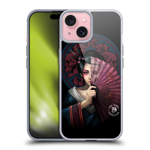 Anne Stokes Oriental Skull Geisha Soft Gel Case for Apple iPhone 15