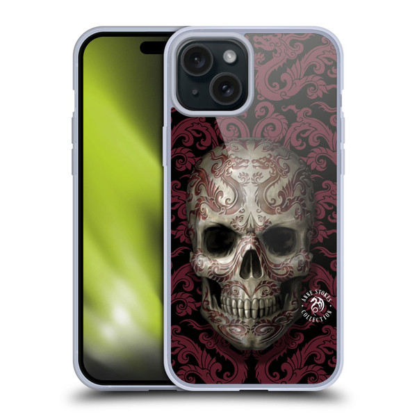Anne Stokes Oriental Skull Dragon Swirl Pattern Soft Gel Case for Apple iPhone 15 Plus