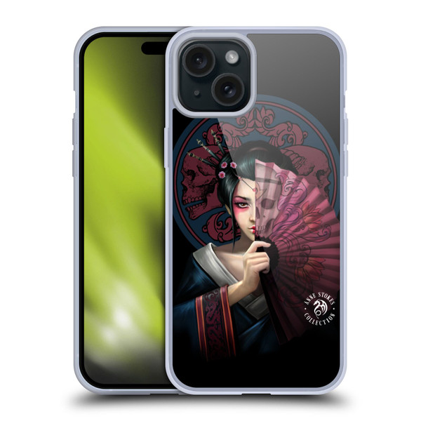 Anne Stokes Oriental Skull Geisha Soft Gel Case for Apple iPhone 15 Plus