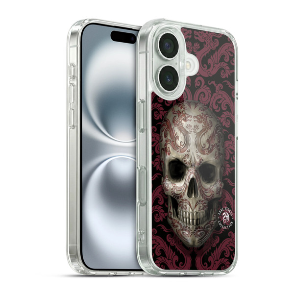 Anne Stokes Oriental Skull Dragon Swirl Pattern Soft Gel Case for Apple iPhone 16 & MagSafe