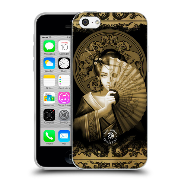 Anne Stokes Oriental Skull Geisha Sepia Soft Gel Case for Apple iPhone 5c