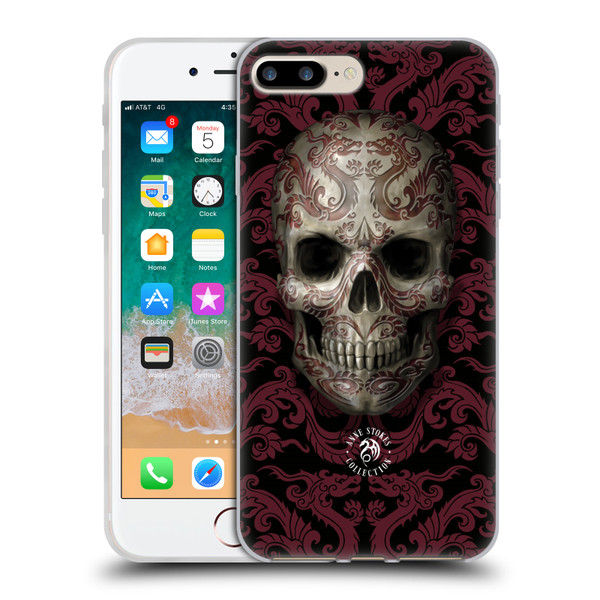 Anne Stokes Oriental Skull Dragon Swirl Pattern Soft Gel Case for Apple iPhone 7 Plus / iPhone 8 Plus