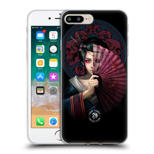 Anne Stokes Oriental Skull Geisha Soft Gel Case for Apple iPhone 7 Plus / iPhone 8 Plus