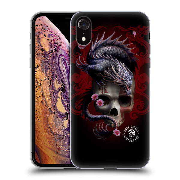 Anne Stokes Oriental Skull Red Dragon Swirls Soft Gel Case for Apple iPhone XR
