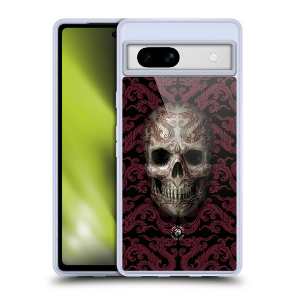 Anne Stokes Oriental Skull Dragon Swirl Pattern Soft Gel Case for Google Pixel 7a