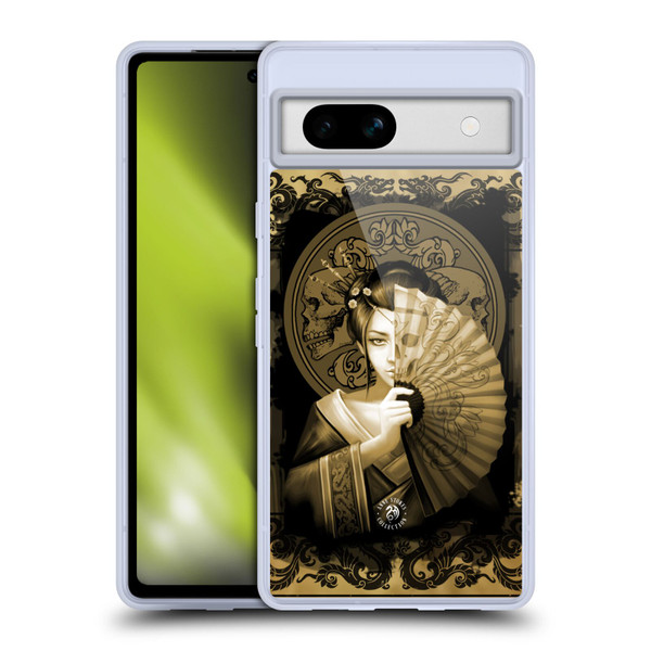 Anne Stokes Oriental Skull Geisha Sepia Soft Gel Case for Google Pixel 7a