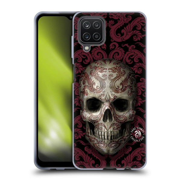 Anne Stokes Oriental Skull Dragon Swirl Pattern Soft Gel Case for Samsung Galaxy A12 (2020)