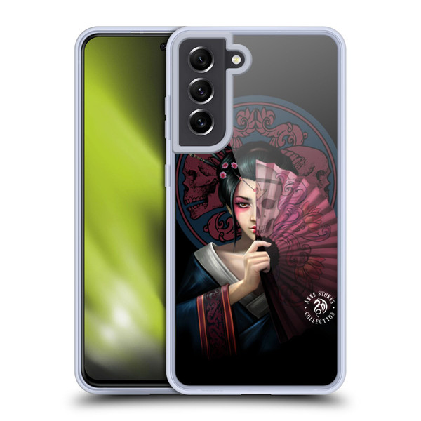 Anne Stokes Oriental Skull Geisha Soft Gel Case for Samsung Galaxy S21 FE 5G