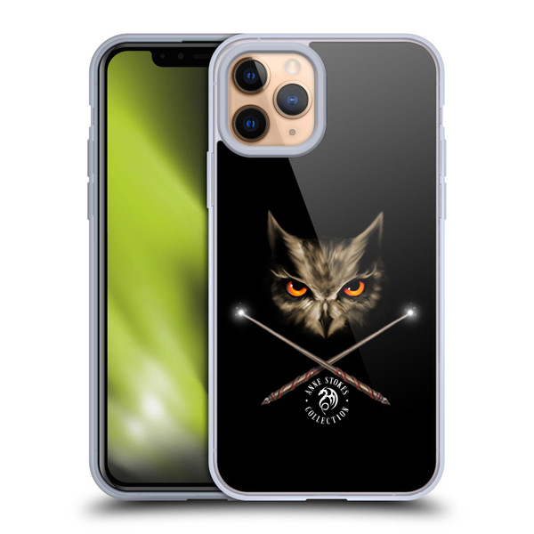 Anne Stokes Owls Cross Wands Soft Gel Case for Apple iPhone 11 Pro