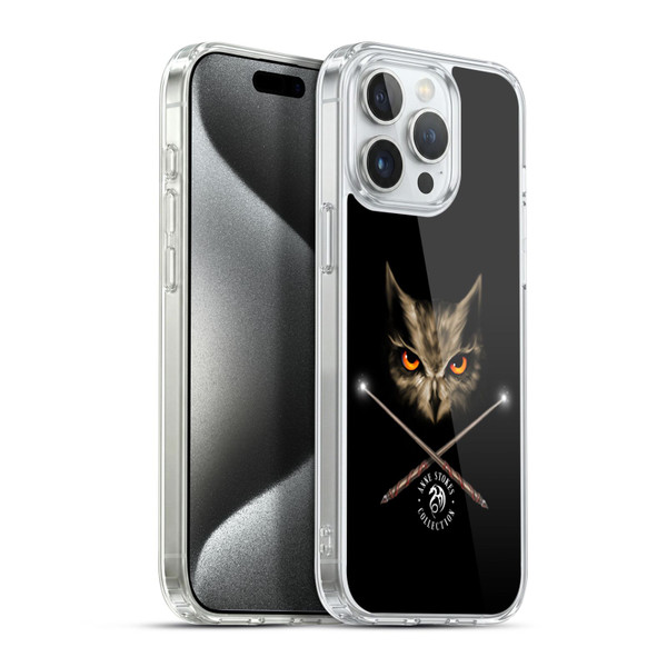 Anne Stokes Owls Cross Wands Soft Gel Case for Apple iPhone 15 Pro Max & MagSafe