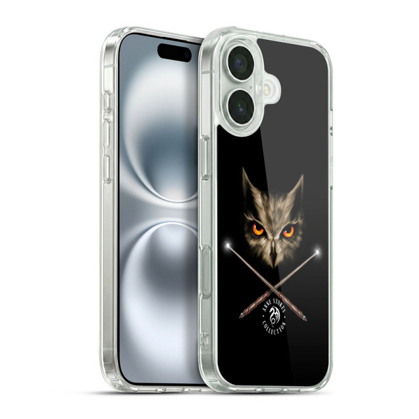 Anne Stokes Owls Cross Wands Soft Gel Case for Apple iPhone 16 Plus & MagSafe