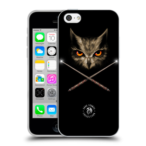 Anne Stokes Owls Cross Wands Soft Gel Case for Apple iPhone 5c