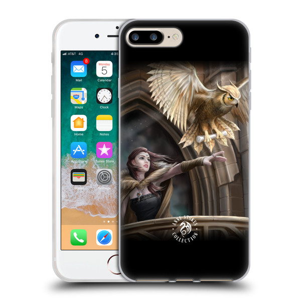Anne Stokes Owls Messenger Soft Gel Case for Apple iPhone 7 Plus / iPhone 8 Plus