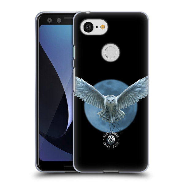 Anne Stokes Owls Moon Soft Gel Case for Google Pixel 3