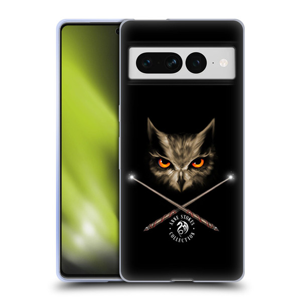 Anne Stokes Owls Cross Wands Soft Gel Case for Google Pixel 7 Pro