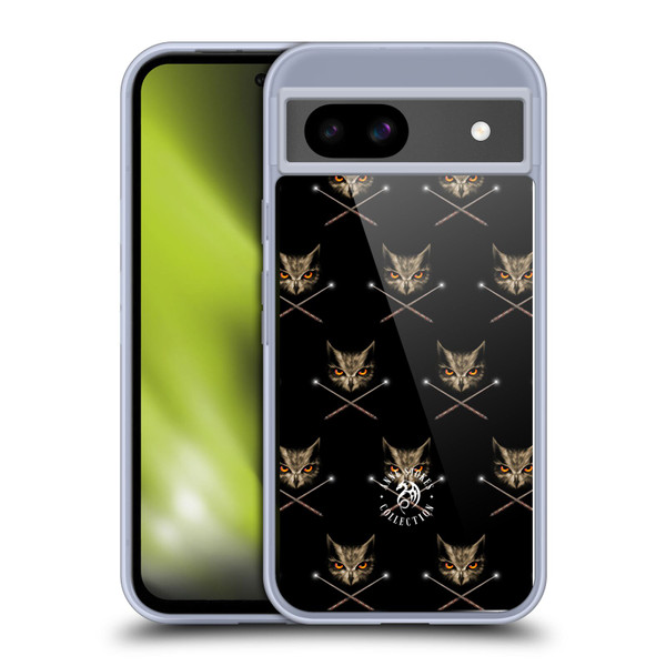Anne Stokes Owls Cross Wands Patterns Soft Gel Case for Google Pixel 8a