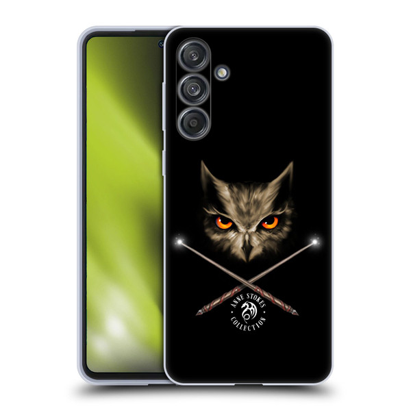 Anne Stokes Owls Cross Wands Soft Gel Case for Samsung Galaxy M55 5G