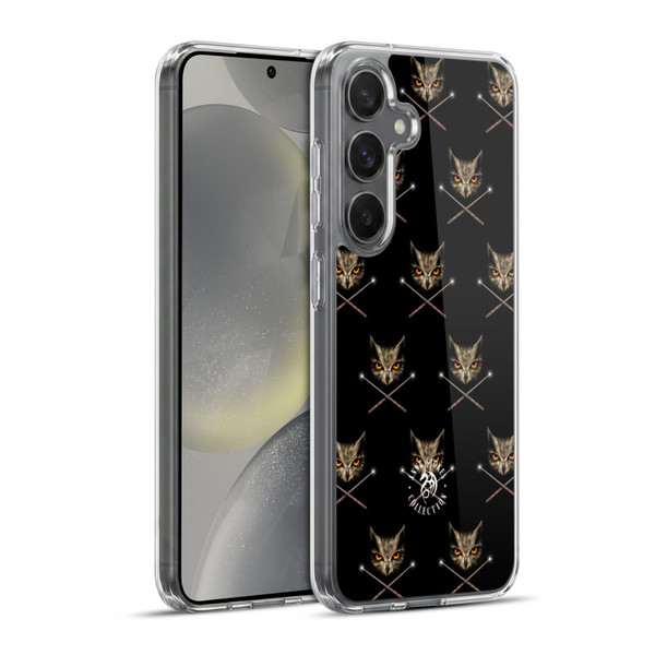 Anne Stokes Owls Cross Wands Patterns Soft Gel Case for Samsung Galaxy S24+ 5G & MagSafe