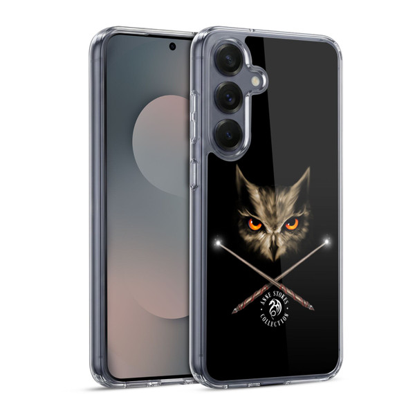 Anne Stokes Owls Cross Wands Soft Gel Case for Samsung Galaxy S25 & MagSafe