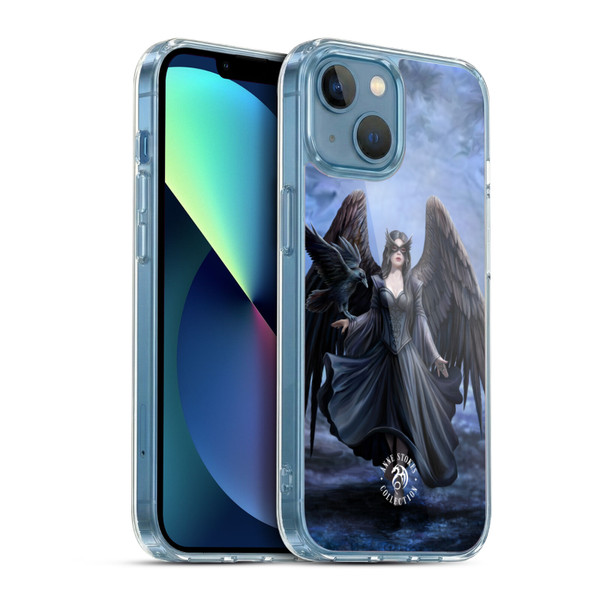 Anne Stokes Raven Full Soft Gel Case for Apple iPhone 13 Mini & MagSafe