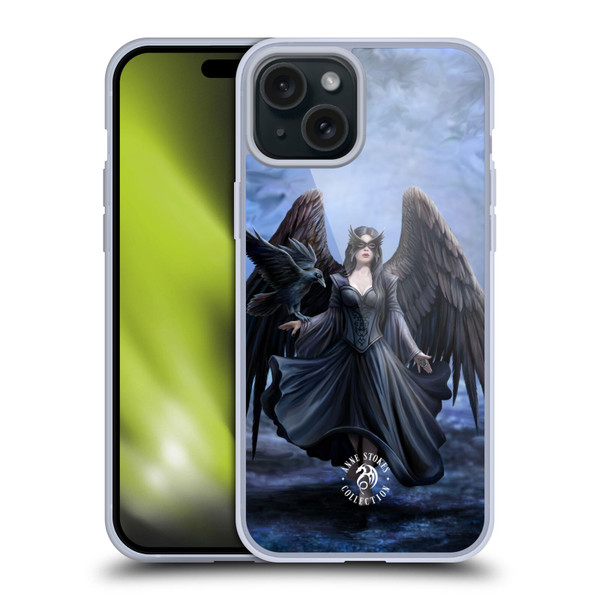 Anne Stokes Raven Full Soft Gel Case for Apple iPhone 15 Plus