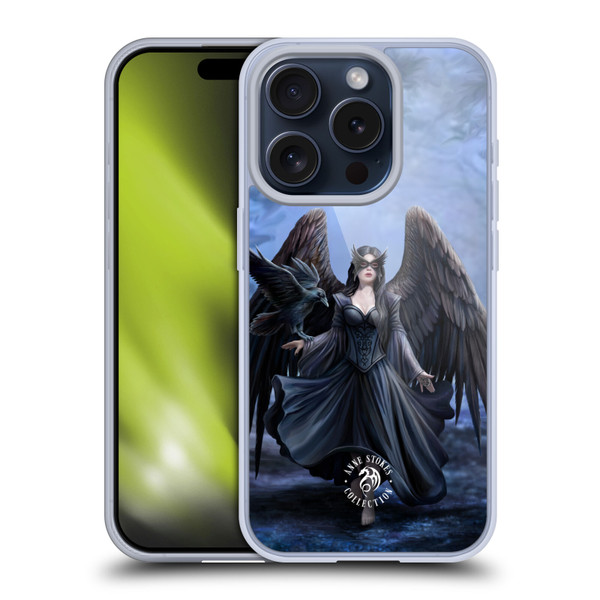 Anne Stokes Raven Full Soft Gel Case for Apple iPhone 15 Pro