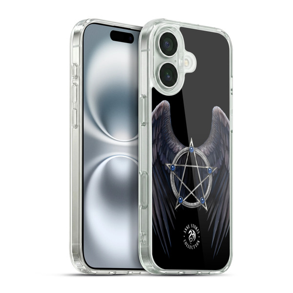Anne Stokes Raven Winged Pentagram Soft Gel Case for Apple iPhone 16 Plus & MagSafe