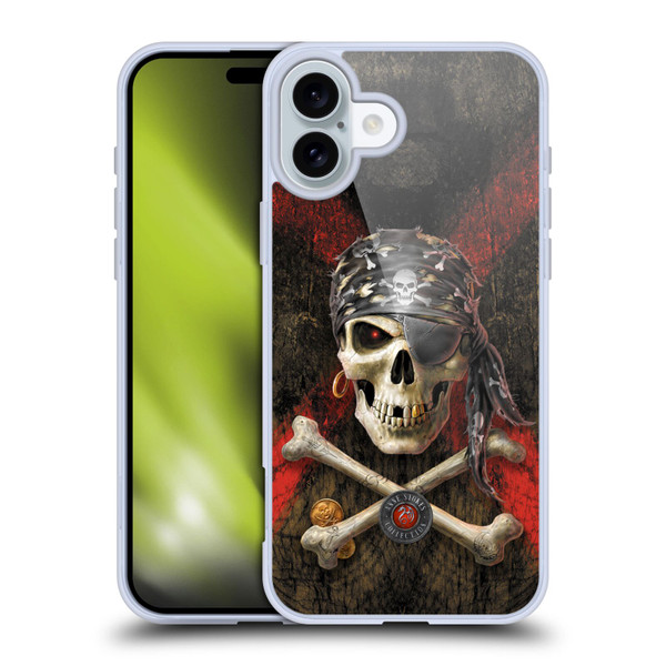 Anne Stokes Skull Pirate Soft Gel Case for Apple iPhone 16 Plus